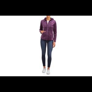 Time and tru purple velvet jacket with hoodie